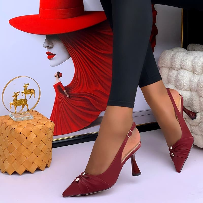 Ruched Slingback Heels